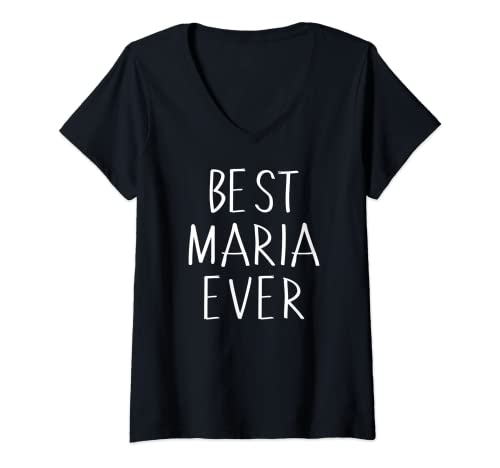 Damen Best Maria Ever Shirt Lustig Personalisiert Vorname Maria T-Shirt mit V-Ausschnitt Damen Best Maria Ever Shirt Lustig Personalisiert Vorname Maria T-Shirt mit V-Ausschnitt von Name Maria Funny Shirts