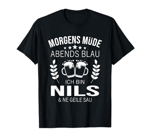 Herren Nils Vorname Geschenk Geburtstag Lustiges Bier Sprüche T-Shirt Herren Nils Vorname Geschenk Geburtstag Lustiges Bier Sprüche T-Shirt von Name Nils Geschenk-Idee Namensgeschenk Spruch