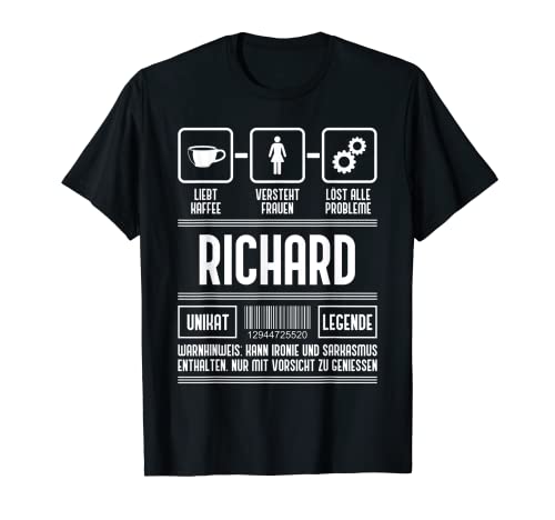 Herren Richard Name Vorname Richard Spruch T-Shirt von Name Richard Lustige Sprüche Geburtstag