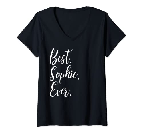 Damen Best Sophie Ever Shirt Lustig Personalisiert Vorname Sophie T-Shirt mit V-Ausschnitt von Name Sophie Funny Shirts