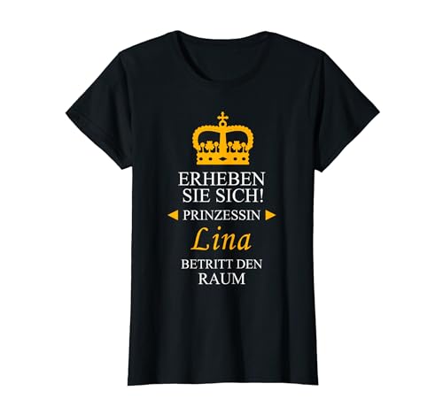 Lina TShirt Vorname Spruch Prinzessin Mädchen Damen Fun T-Shirt von Name Vorname Shirt als Damen & Mädchen Geschenk