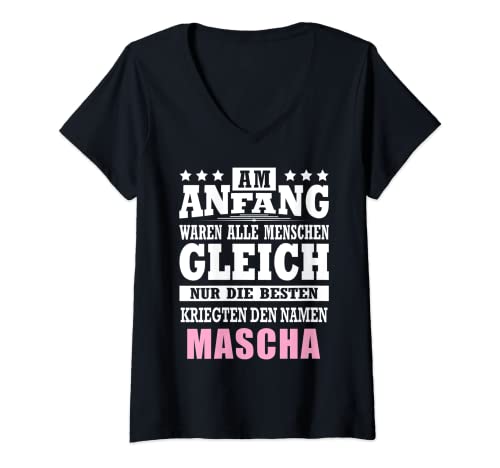 Damen Name Mascha Vorname Namensgeschenke Namenstag Fun T-Shirt mit V-Ausschnitt Damen Name Mascha Vorname Namensgeschenke Namenstag Fun T-Shirt mit V-Ausschnitt von Name Vorname Spruch Die Besten Kriegen Name Fun