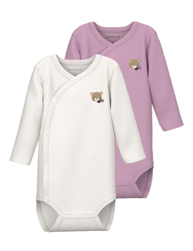 Name it baby Damen Nbfnedria 2P Ls Wrap Body, White Alyssum, Numeric_86 (2er Pack) von Name it baby