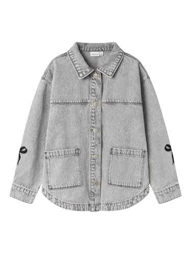 Name it kids Mädchen Nkfgloria DNM Emb Jacket 7511-Za T, Light Grey Denim, Numeric_116 von Name it kids