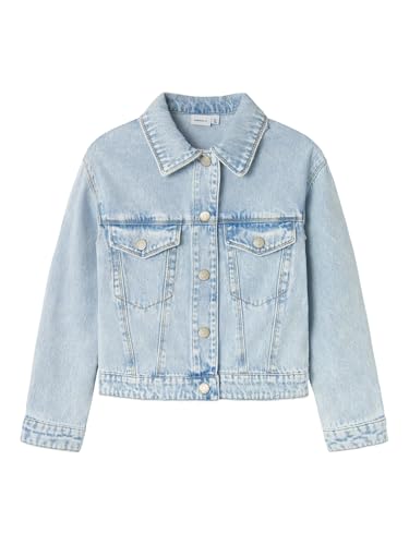 Name it kids Mädchen Nkfmila DNM Jacket 8510-Za Noos, Light Blue Bleached Denim, Numeric_128 von Name it kids