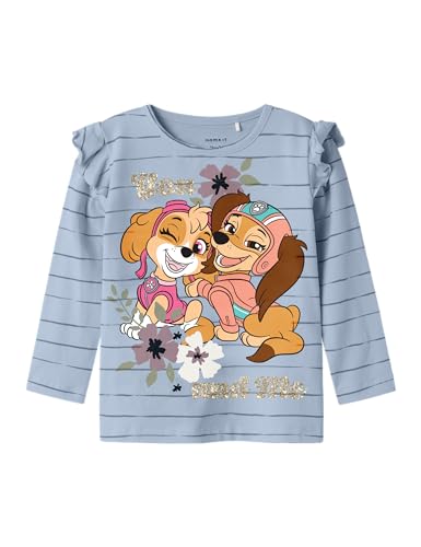Name it mini Mädchen Nmfjulia Paw Ls Top Box Cplg, Subdued Blue, 98 EU von Name it mini