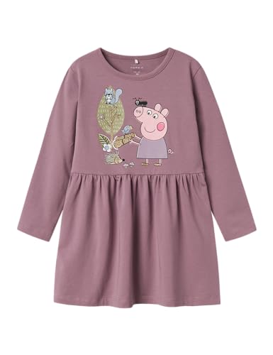Name it mini Mädchen Nmfdyffi Peppa Ls Dress Noos Cplg, Elderberry, 110 EU von NAME IT