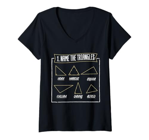 Damen Nennen Sie das Dreieck - Mathematik Dreieck Problemlösung T-Shirt mit V-Ausschnitt von Name the triangle