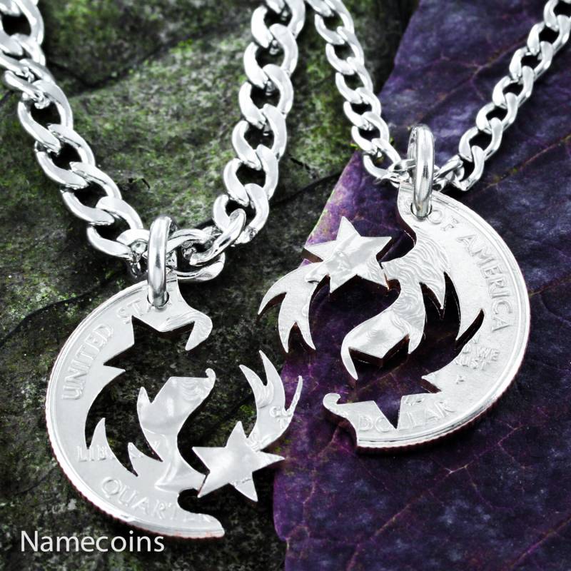 Sternschnuppe Bff Halsketten Für 2, Beste Freunde Geschenke, Stern Schmuck, Ineinandergreifend Wie Ein Puzzle von NameCoins