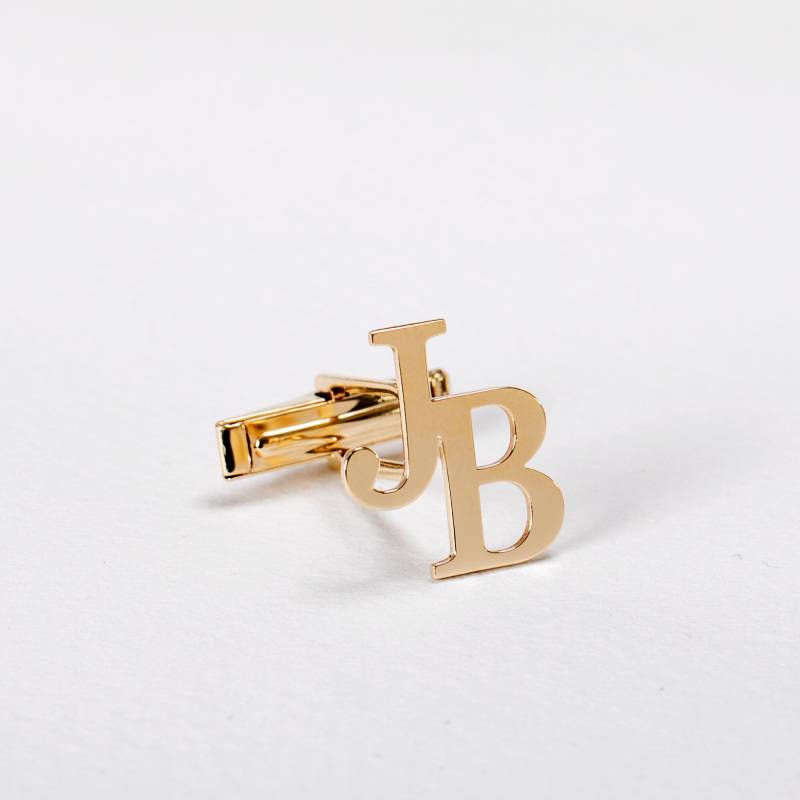 Benutzerdefinierte Manschettenknöpfe Aus 14K 18K Gold, Zierliche Mit Initialen, Für Den Bräutigam, Ihn, Geschenk Papa von NameJewelryGold