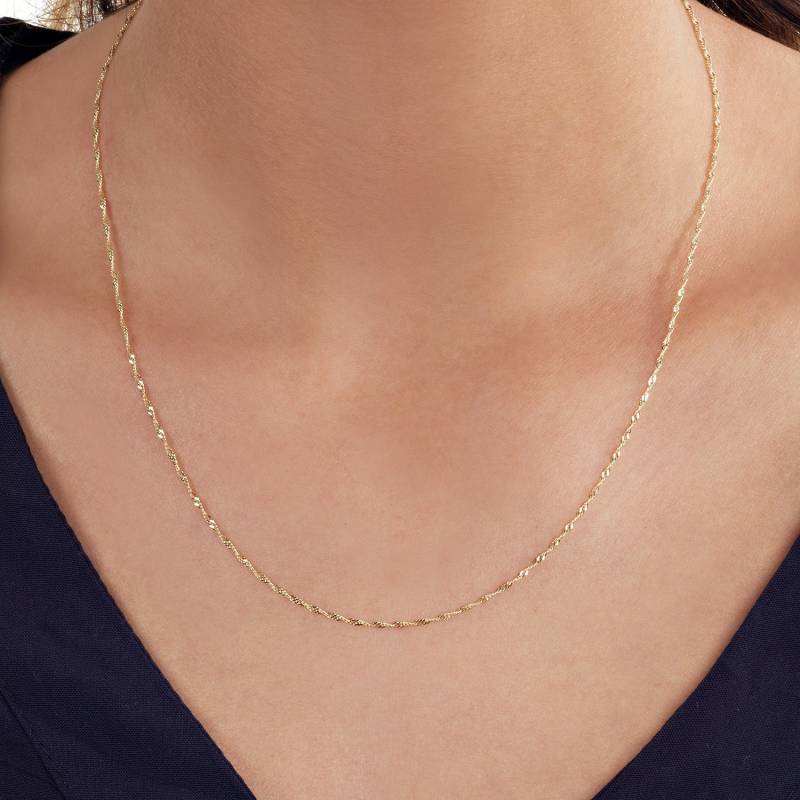 14K Goldkette, Echte Echtes Gelb-Weiß-Gold, Gelbgold. Zierliche Weißgoldkette. Zarte Kette von NameMyMonogram
