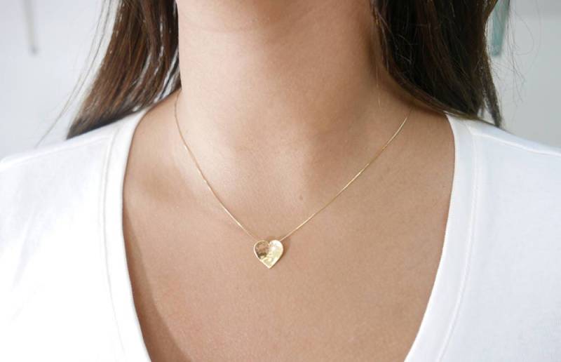 14K Goldkette. Initial Anhänger. Buchstabe Charm Halskette.herz Personalisierte Halskette. Gold Anhänger Geschenkideen von NameMyMonogram