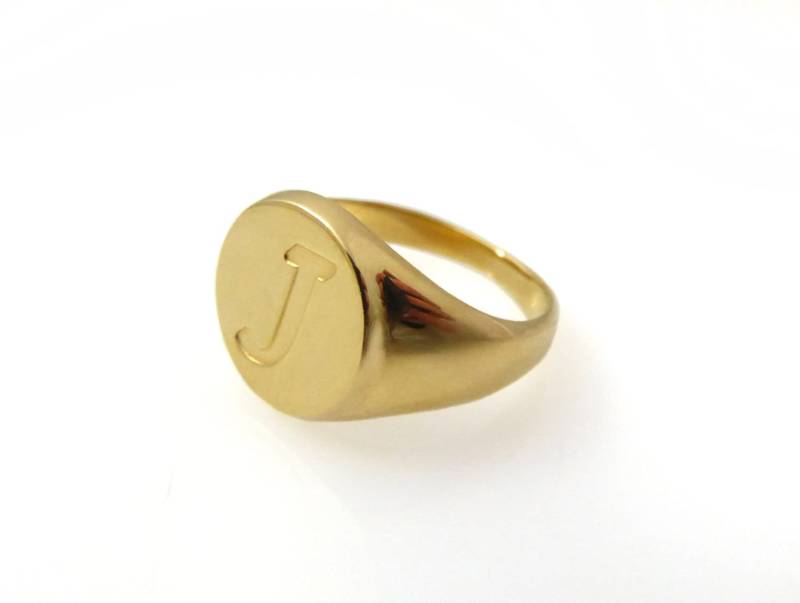 14K Pinky-Ring. Monogrammring. Unisex-Ring. Anfänglicher Klingelton. Geschenk Für Sie. Siegelring. Personalisierter Ring. Personalisiertes Geschenk von NameMyMonogram