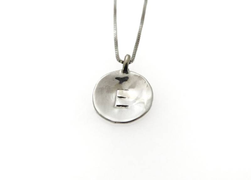 Halskette Aus 14 K Weißgold. Initial Anhänger. Buchstaben Personalisierte Halskette. Mit | 403B von NameMyMonogram