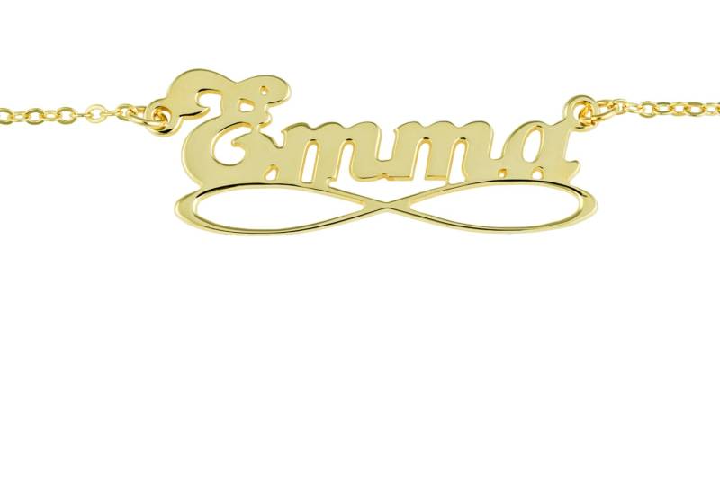 Infinity Namenskette. Goldene Sterlingsilber Vergoldet. Unendlich Halskette. Unendlichkeit Halskette Gold. Geschenke von NameMyMonogram