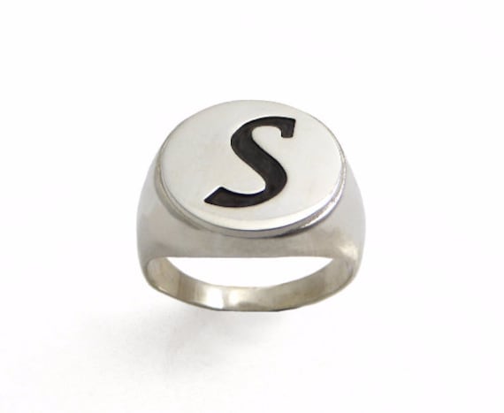 Monogramm Ring.college Ring.anfangsring.silber Ring.herren Band.herren Ring.silber Ring von NameMyMonogram