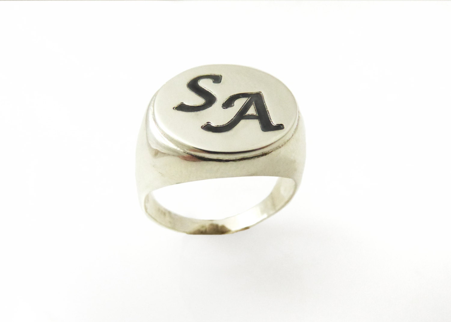 Monogramm Ring.college Ring.anfangsring.silber Ring.herren Band.herren Ring.silber Ring von NameMyMonogram