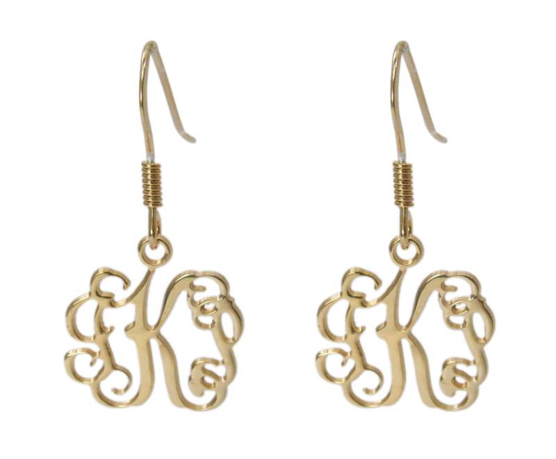 Tropfen Ohrringe. Goldfarbene Monogramm 2 Mm Personalisierte Schmuck. Personalisierter Goldohrring Tropfen Ohrringe. Goldfarbene Monogramm 2 Mm Personalisierte Schmuck. Personalisierter Goldohrring von NameMyMonogram