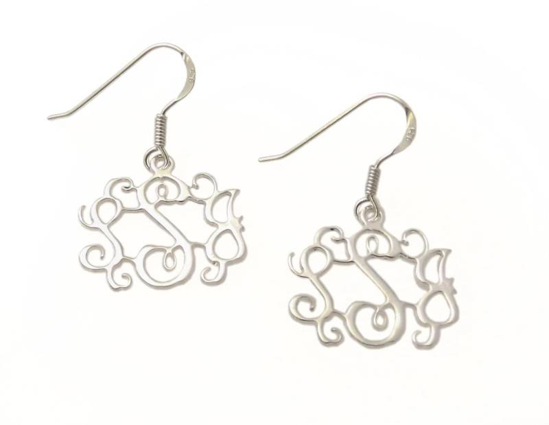 Tropfen Ohrringe. Silbernen Monogramm 2, 3 cm Personalisierte Schmuck von NameMyMonogram