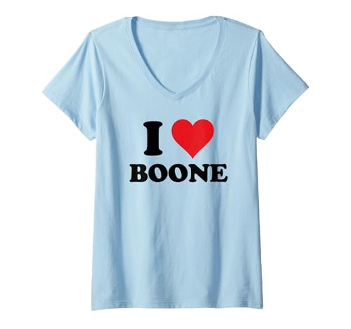 Damen I Heart Boone Vorname I Love Personalized Stuff T-Shirt mit V-Ausschnitt Damen I Heart Boone Vorname I Love Personalized Stuff T-Shirt mit V-Ausschnitt von Named Custom Novelty Given Name Valentines Merch