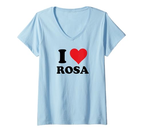 Damen I Heart Rosa First Name I Love Personalized Stuff T-Shirt mit V-Ausschnitt Damen I Heart Rosa First Name I Love Personalized Stuff T-Shirt mit V-Ausschnitt von Named Custom Novelty Given Name Valentines Merch