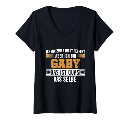 Damen Name Gaby Ich Bin Gaby T-Shirt mit V-Ausschnitt von Namen Geschenk Gaby