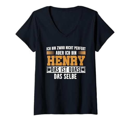 Damen Name Henry Ich Bin Henry T-Shirt mit V-Ausschnitt Damen Name Henry Ich Bin Henry T-Shirt mit V-Ausschnitt von Namen Geschenk Henry