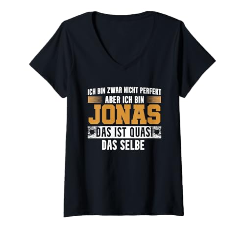 Damen Name Jonas Ich Bin Jonas T-Shirt mit V-Ausschnitt Damen Name Jonas Ich Bin Jonas T-Shirt mit V-Ausschnitt von Namen Geschenk Jonas