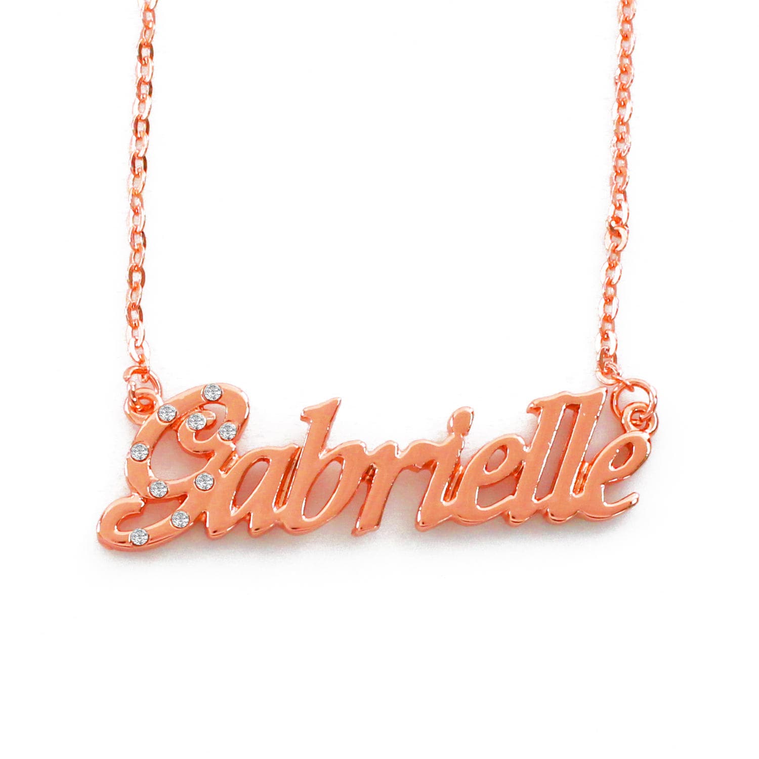 Gabrielle - 18K Rose Gold Vergoldet Namen Halskette Mit Zirkonia Kristalle Inc. Kostenlose Geschenk-Box & Tasche Gabrielle - 18K Rose Gold Vergoldet Namen Halskette Mit Zirkonia Kristalle Inc. Kostenlose Geschenk-Box & Tasche von Namenecklacedirect