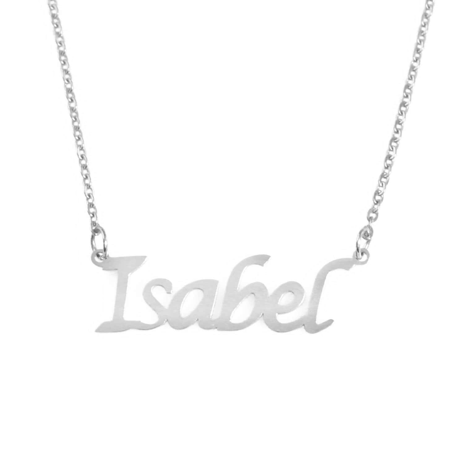 Isabel - Personalisierte Name Halskette 18 Karat Rotgold/Gold/Silber Kostenlose Geschenk-Box & Tasche Benutzerdefinierten Namen-Weihnachtsgeschenke Isabel - Personalisierte Name Halskette 18 Karat Rotgold/Gold/Silber Kostenlose Geschenk-Box & Tasche Benutzerdefinierten Namen-Weihnachtsgeschenke von Namenecklacedirect