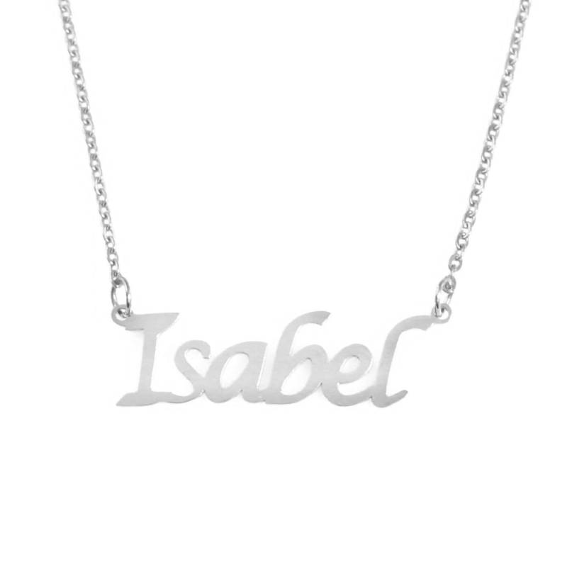 Isabel - Personalisierte Name Halskette 18 Karat Rotgold/Gold/Silber Kostenlose Geschenk-Box & Tasche Benutzerdefinierten Namen-Weihnachtsgeschenke von Namenecklacedirect