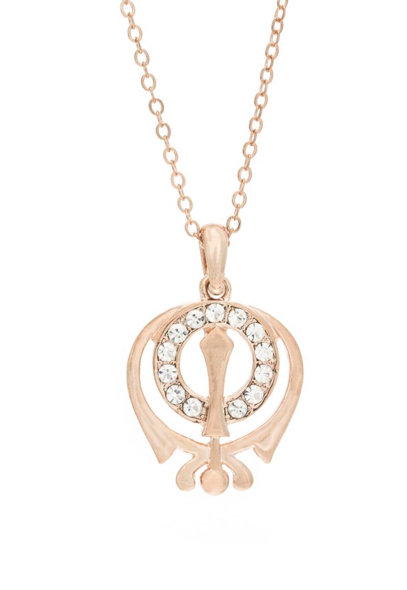 Khanda Symbol Anhänger Kette Halskette 18K Gold Plated Familie Freunde Geburtstag Jubiläum Diwali Atemberaubende Geschenke Geschenkbox & Bag von Namenecklacedirect