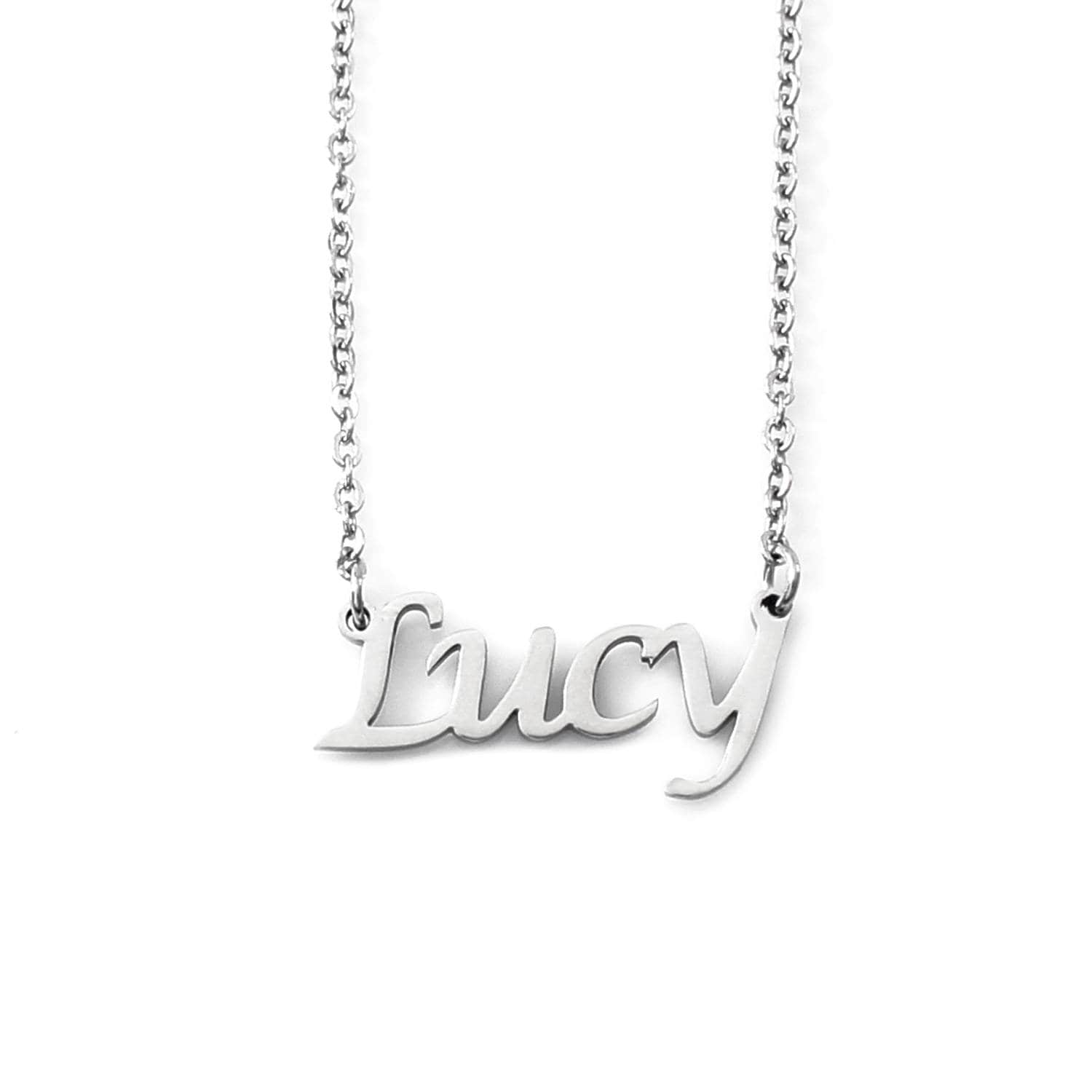 Lucy - Silber Ton Name Halskette Personalisierte Schmuck Geschenk-Box & Bag Anhänger Kursiv Weihnachten Lucy - Silber Ton Name Halskette Personalisierte Schmuck Geschenk-Box & Bag Anhänger Kursiv Weihnachten von Namenecklacedirect