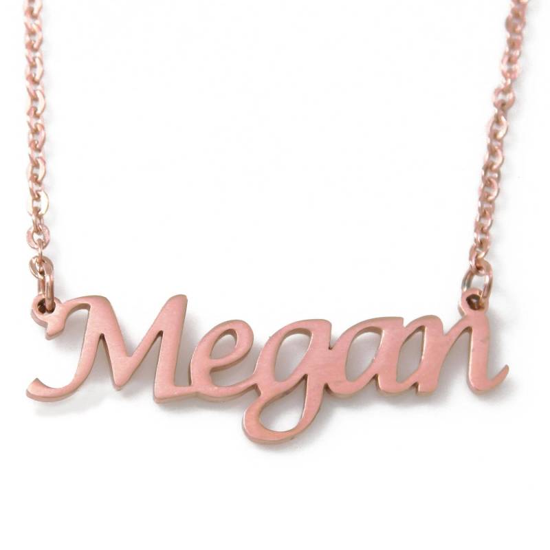 Megan - Rose Gold Namenskette Personalisierte Schmuck Geschenk-Box & Bag Anhänger Kursiv Weihnachten Megan - Rose Gold Namenskette Personalisierte Schmuck Geschenk-Box & Bag Anhänger Kursiv Weihnachten von Namenecklacedirect