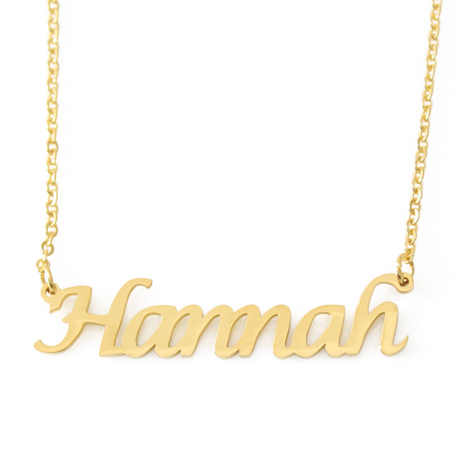 Name Halskette Hannah -18Ct Vergoldet-Geschenk-Box & Tasche - Personalisierte Benutzerdefinierte Halskette-Personalisierte Anhänger Name Halskette Hannah -18Ct Vergoldet-Geschenk-Box & Tasche - Personalisierte Benutzerdefinierte Halskette-Personalisierte Anhänger von Namenecklacedirect