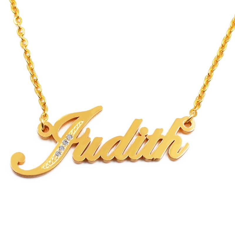 Name Halskette Judith-Gold Ton Mit Kristallen | Personalisierte Schmuck Kostenlose Geschenk-Box & Tasche Enthalten Kragen Con Nombre Judith Name Halskette Judith-Gold Ton Mit Kristallen | Personalisierte Schmuck Kostenlose Geschenk-Box & Tasche Enthalten Kragen Con Nombre Judith von Namenecklacedirect
