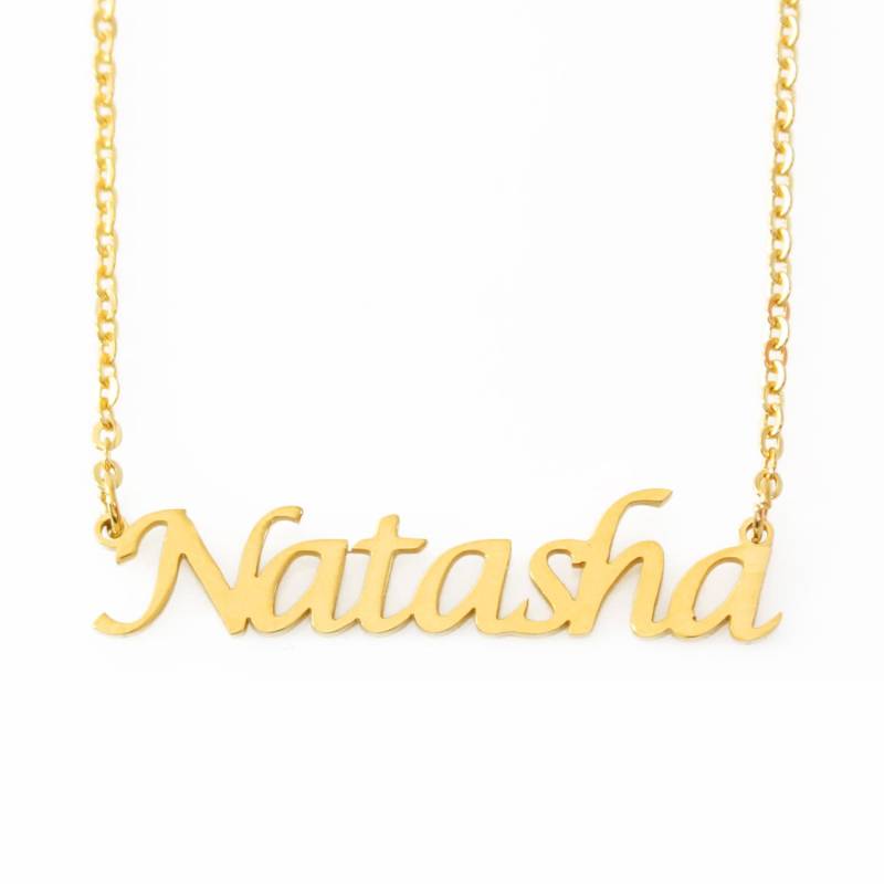 Natasha - Namenskette Personalisierte Individuelle Schmuck Kostenlose Geschenk-Box & Tasche 18K Vergoldete Halskette-Ideal-Weihnachts-Geschenk Für Natasha - Namenskette Personalisierte Individuelle Schmuck Kostenlose Geschenk-Box & Tasche 18K Vergoldete Halskette-Ideal-Weihnachts-Geschenk Für von Namenecklacedirect