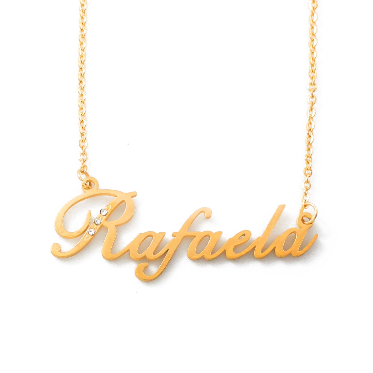 Rafaela - Gold Ton Namen Halskette Mit Kristallen Personalisierte Schmuck Kostenlose Geschenk-Box & Tasche Enthalten Rafaela - Gold Ton Namen Halskette Mit Kristallen Personalisierte Schmuck Kostenlose Geschenk-Box & Tasche Enthalten von Namenecklacedirect