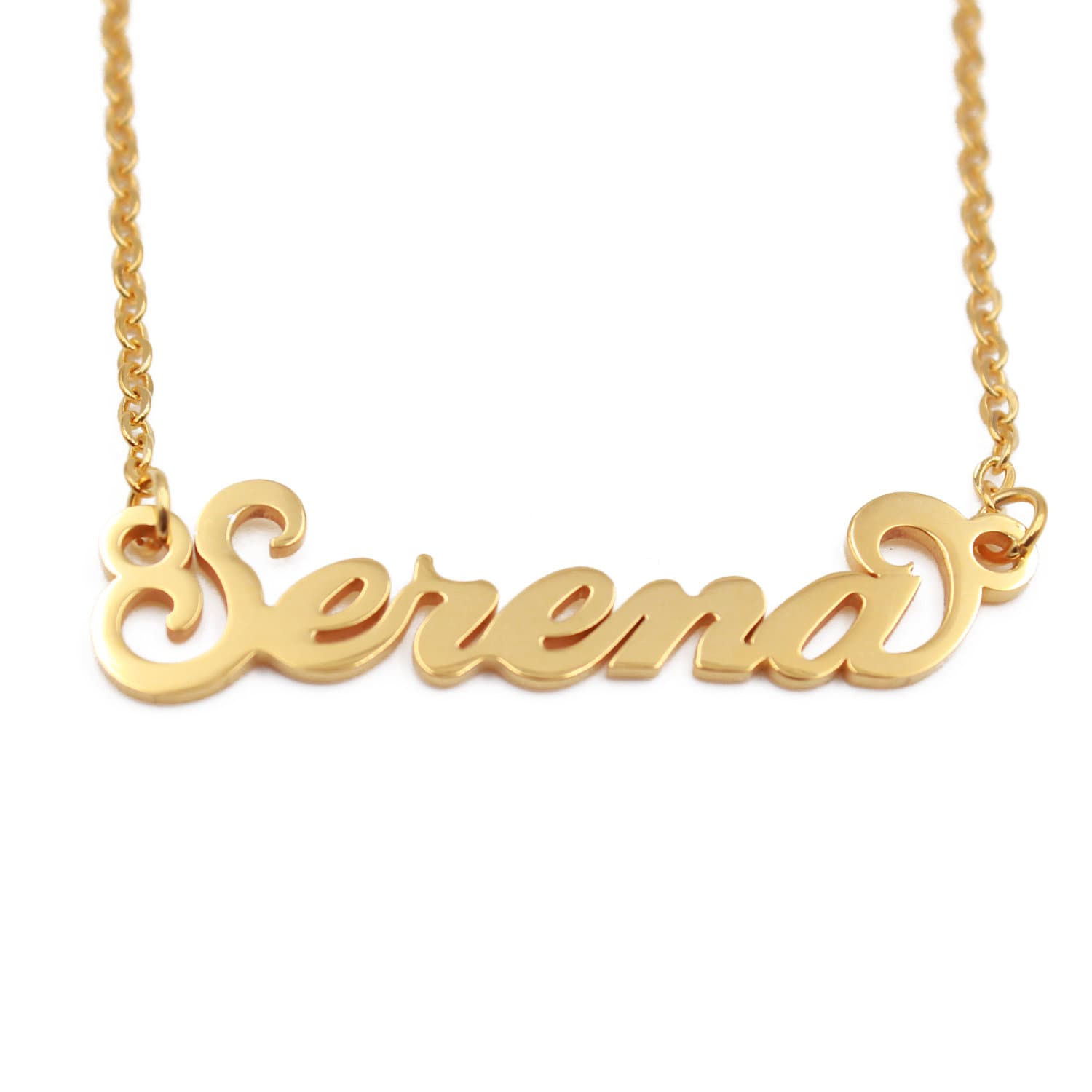 Serena - 18K Gold/Roségold Weißgold Überzogene Personalisierte Namenskette Kostenlose Geschenkbox & Tasche Inklusive Geburtstagsweihnachtsgeschenke Serena - 18K Gold/Roségold Weißgold Überzogene Personalisierte Namenskette Kostenlose Geschenkbox & Tasche Inklusive Geburtstagsweihnachtsgeschenke von Namenecklacedirect