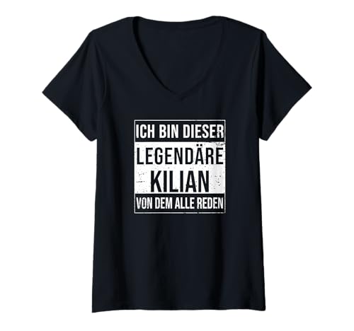 Damen Ich Bin Dieser legendäre Shirt Geschenkidee für Kilian T-Shirt mit V-Ausschnitt Damen Ich Bin Dieser legendäre Shirt Geschenkidee für Kilian T-Shirt mit V-Ausschnitt von Namens Geschenke für Männer Namens Geschenke Junge