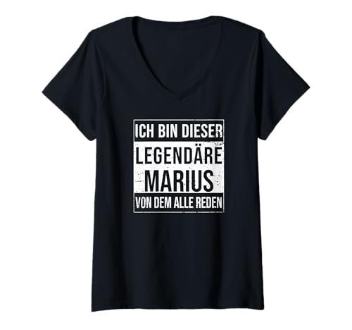 Damen Ich Bin Dieser legendäre Shirt Geschenkidee für Marius T-Shirt mit V-Ausschnitt von Namens Geschenke für Männer Namens Geschenke Junge