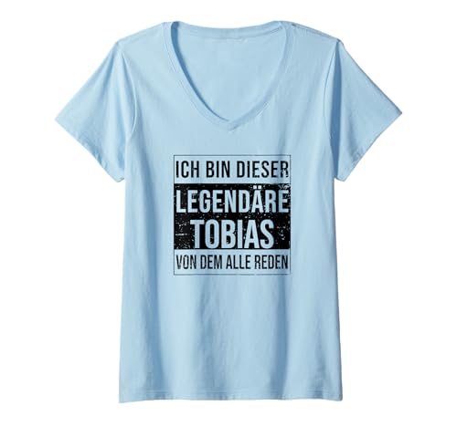 Damen Ich Bin Dieser legendäre Shirt Geschenkidee für Tobias T-Shirt mit V-Ausschnitt von Namens Geschenke für Männer Namens Geschenke Junge