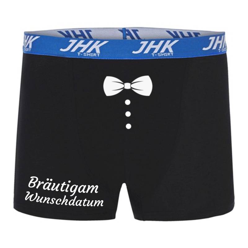 Boxershorts - Hochzeit Bräutigam Fliege Wunschdatum Wunschtext Hochzeit, Feier, Junggesellenabschied Lustiges Motiv Unterhose 94 von Namensaufkleber