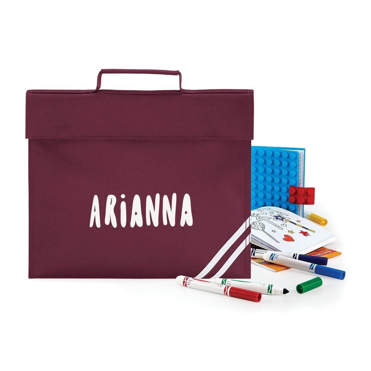 Personalisierte Büchertasche Mit Namen Bedruckt, Diese Personalisierten Buchtaschen Sind Perfekt Für Die Schule - Kastanienbraun Personalisierte Büchertasche Mit Namen Bedruckt, Diese Personalisierten Buchtaschen Sind Perfekt Für Die Schule - Kastanienbraun von NametapeExpress