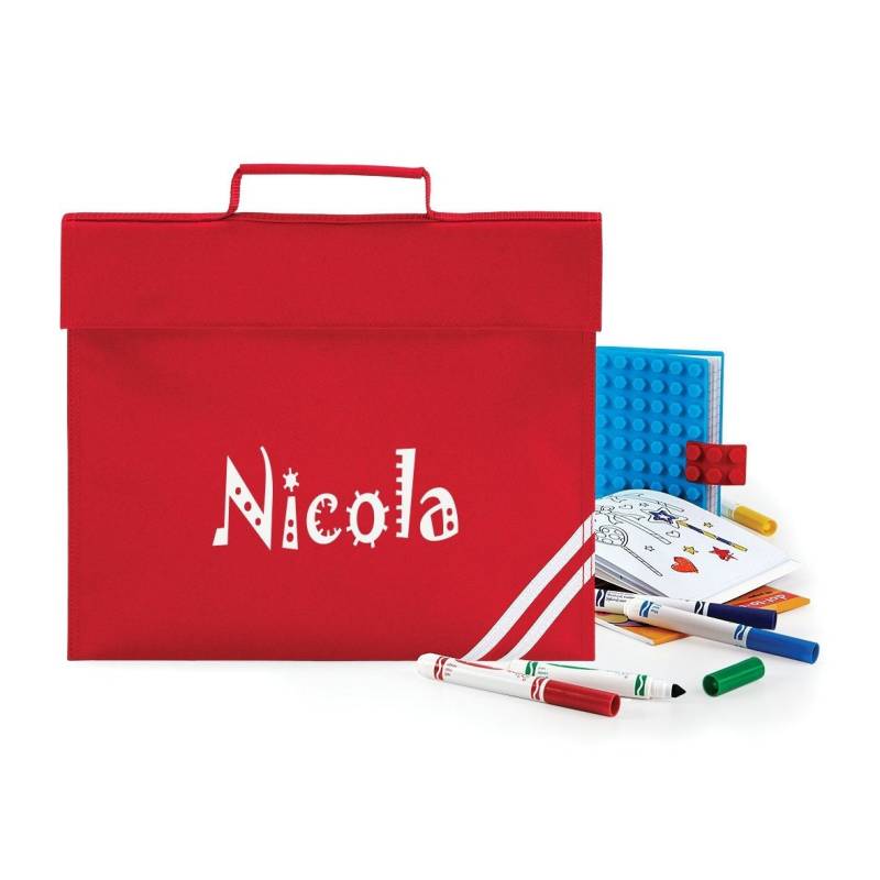 Personalisierte Büchertasche Mit Namen Bedruckt, Sind Diese Personalisierten Buchtaschen Perfekt Für Die Schule - Rot Personalisierte Büchertasche Mit Namen Bedruckt, Sind Diese Personalisierten Buchtaschen Perfekt Für Die Schule - Rot von NametapeExpress