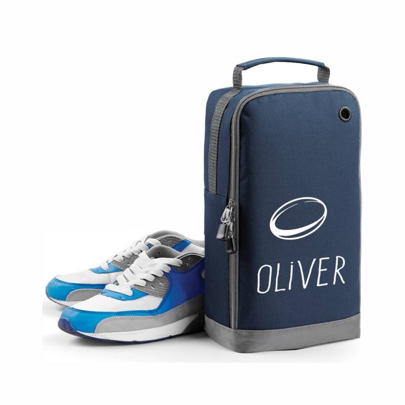 Personalisierte Schuh/stiefel Tasche Sport Bedruckt Mit Name Grau Für Die Schule Oder Verein Verwenden - Marine Blau Personalisierte Schuh/stiefel Tasche Sport Bedruckt Mit Name Grau Für Die Schule Oder Verein Verwenden - Marine Blau von NametapeExpress