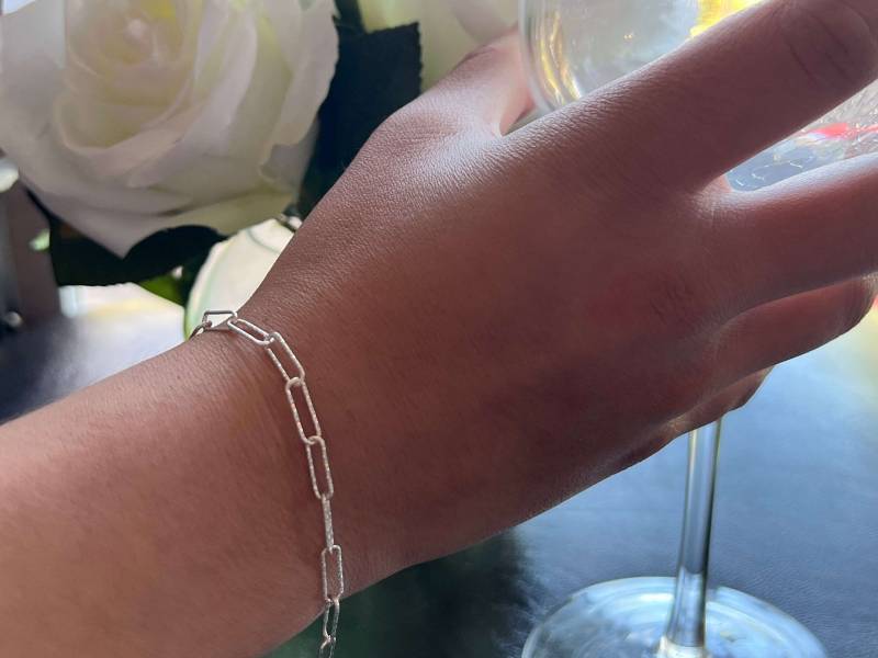 sterling Silber Sparkly Diamant Schnitt Paperclip Armband - Ihre Wahl Der Kette Und Länge Schiffe in 1 Tag von NamiCharms