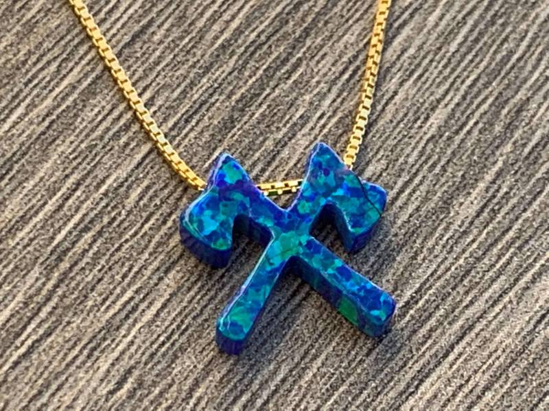 Opal Kick Axt Halskette Sterling Silber Oder Gold Filled Kette von NamiCharms