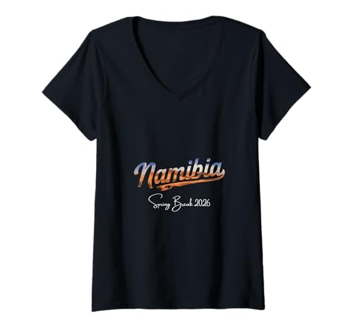 Damen Namibia Spring Break 2026 Urlaubsreisen T-Shirt mit V-Ausschnitt von Namibia Spring Break Clothes T-Shirts