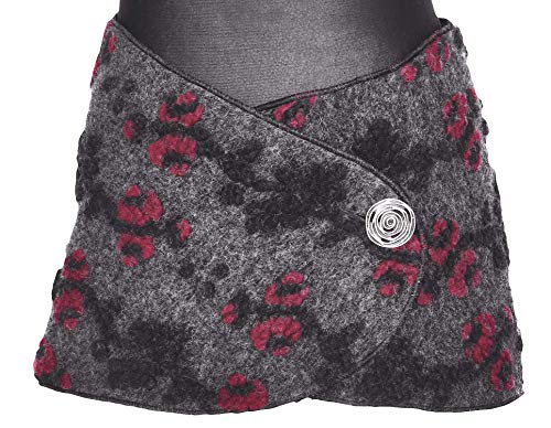 Namsa - NIERENWÄRMER aus 80% Wolle, 20% Polyester, Hüftschmeichler, Cacheur, Wollschal, HÜFTGÜRTEL mit silberfarbenem Metallknopf - Rosette - von Namsa